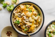 Chicken Broccoli Cottage Cheese Mac and Cheese
