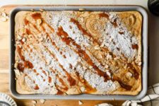 Sheet Pan Almond Croissant Pancakes (Easy Brunch!)